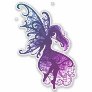 Dunkle Fairy Flower Hair Laptop Cutout Vinyl Aufkleber