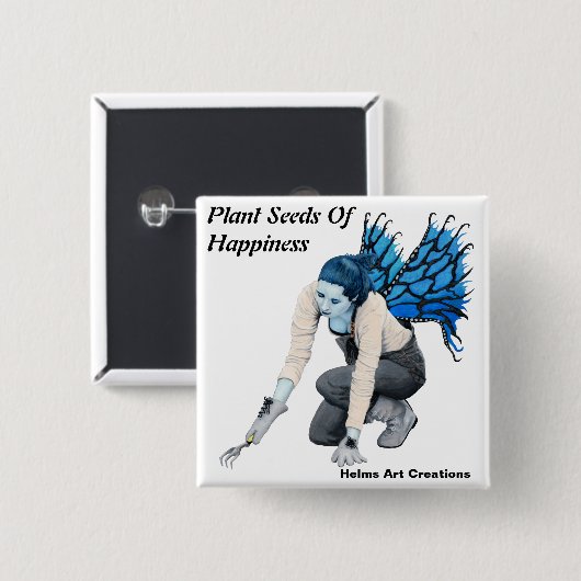 Dunkle Fairy Gardener Garening Fantasy Art Button (Vorne & Hinten)