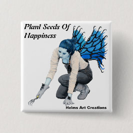 Dunkle Fairy Gardener Garening Fantasy Art Button