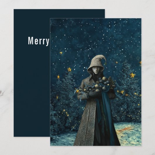 Dunkle Fantasie | Flache Feiertagskarte (Vorne/Hinten)