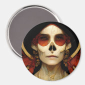Dunkle Fantasie Gothic Skull Frau 2 Magnet (Vorderseite/Rückseite)