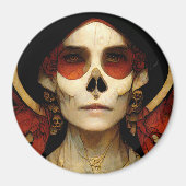Dunkle Fantasie Gothic Skull Frau 2 Magnet (Vorne)
