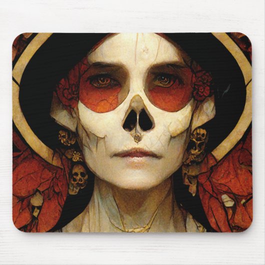 Dunkle Fantasie Gothic Skull Frau 2 Mousepad (Vorne)