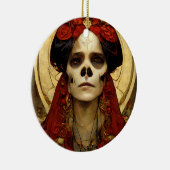 Dunkle Fantasie Gothic Skull Frau 3 Keramik Ornament (Rechts)