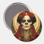 Dunkle Fantasie Gothic Skull Frau 3 Magnet (Vorderseite/Rückseite)