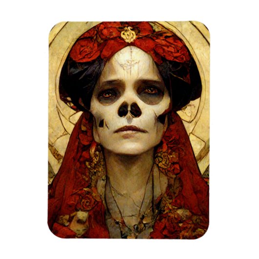Dunkle Fantasie Gothic Skull Frau 3 Magnet (Vertikal)