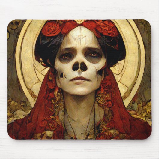 Dunkle Fantasie Gothic Skull Frau 3 Mousepad (Vorne)