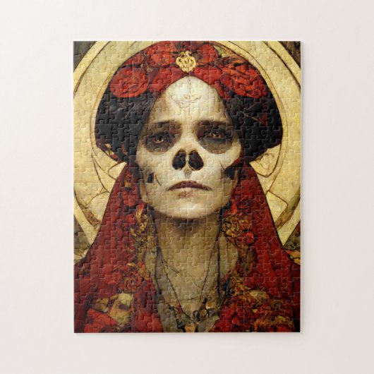 Dunkle Fantasie Gothic Skull Frau 3 Puzzle (Vertikal)