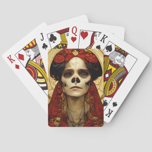 Dunkle Fantasie Gothic Skull Frau 3 Spielkarten (Rückseite)