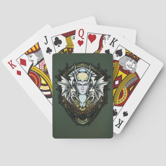 Dunkle Fantasiewesen mit Flügeln. Spielkarten (Rückseite)