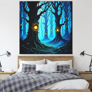 Dunkle Fantasy-Augenwald-Design Leinwanddruck