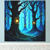 Dunkle Fantasy-Augenwald-Design Leinwanddruck (Insitu (Holzboden))