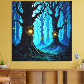 Dunkle Fantasy-Augenwald-Design Leinwanddruck (Insitu (Wohnzimmer))