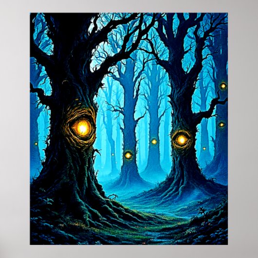 Dunkle Fantasy-Augenwald-Design Poster (Vorne)