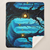 Dunkle Fantasy-Augenwald-Design Sherpadecke (Vorderseite)
