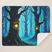 Dunkle Fantasy-Augenwald-Design Sherpadecke (Vorderseite (Horizontal))