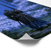 Dunkle Fantasy Blau Ritter Poster (Ecke)