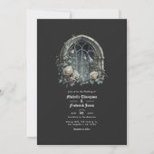 Dunkle Fantasy Castle Gothic Wedding QR Code Einladung (Vorderseite)