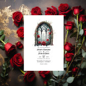 Dunkle Fantasy Castle Gothic Wedding QR Code Einladung