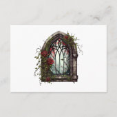 Dunkle Fantasy Castle Gotische Hochzeit Begleitkarte (Rückseite)