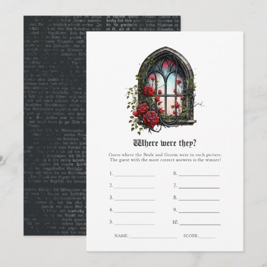 Dunkle Fantasy Castle Gotische Hochzeit Einladung (Vorne/Hinten)