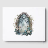 Dunkle Fantasy Castle Gotische Hochzeit Gästebuch (Rückseite)