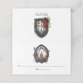 Dunkle Fantasy Castle Gotische Hochzeit Platzkarte (Außenseite Aufgefaltet)