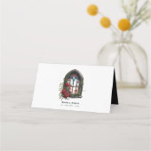 Dunkle Fantasy Castle Gotische Hochzeit Platzkarte (Rückseite)