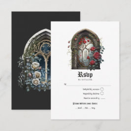 Dunkle Fantasy Castle Gotische Hochzeit RSVP Karte