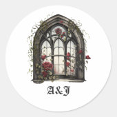Dunkle Fantasy Castle Gotische Hochzeit Runder Aufkleber (Vorderseite)