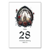Dunkle Fantasy Castle Gotische Hochzeit Tischnummer (Vorderseite)