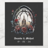 Dunkle Fantasy Castle Gotische Hochzeit Weinetikett (Einzelnes Label)