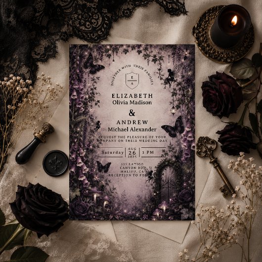 Dunkle Fantasy-Fee-Gotische Hochzeit Einladung
