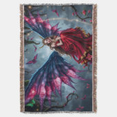 Dunkle Fantasy Fee Königin mit Schmetterlingsflüge Decke (Vorderseite Vertikal)