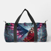 Dunkle Fantasy Fee Königin mit Schmetterlingsflüge Duffle Bag (Vorderseite)