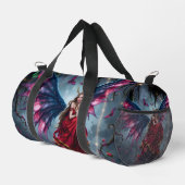 Dunkle Fantasy Fee Königin mit Schmetterlingsflüge Duffle Bag (Rechte Ecke)