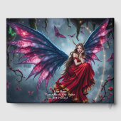 Dunkle Fantasy Fee Königin mit Schmetterlingsflüge Gästebuch (Rückseite)