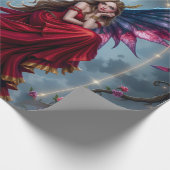 Dunkle Fantasy Fee Königin mit Schmetterlingsflüge Geschenkpapier (Ecke)