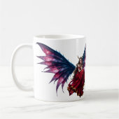 Dunkle Fantasy Fee Königin mit Schmetterlingsflüge Kaffeetasse (Links)