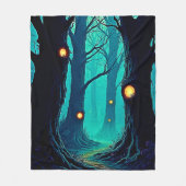 Dunkle Fantasy Forest Mystery Fleecedecke (Vorderseite)