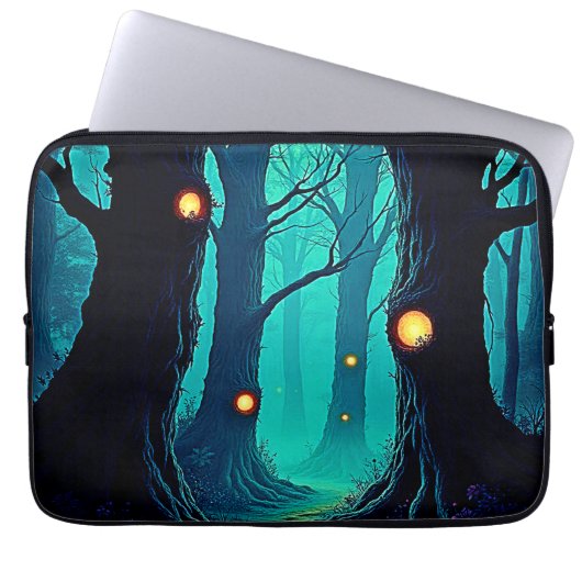 Dunkle Fantasy Forest Mystery Laptopschutzhülle (Vorderseite)