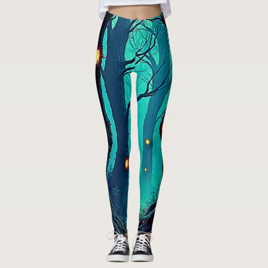 Dunkle Fantasy Forest Mystery Leggings (Vorderseite)