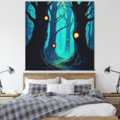 Dunkle Fantasy Forest Mystery Leinwanddruck (Insitu (Schlafzimmer))