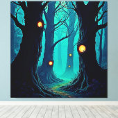 Dunkle Fantasy Forest Mystery Leinwanddruck (Insitu (Holzboden))