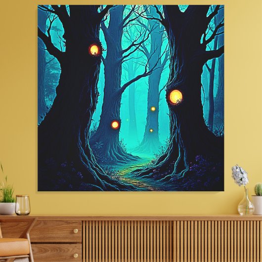 Dunkle Fantasy Forest Mystery Leinwanddruck (Insitu (Wohnzimmer))