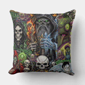 Dunkle Fantasy-Horror-Collage-Wurfkissen | Sorcere Kissen