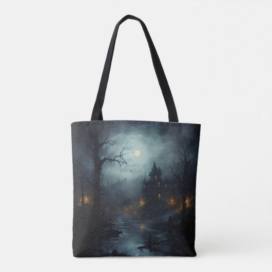 Dunkle Fantasy Horror Landschaft Tasche (Rückseite)