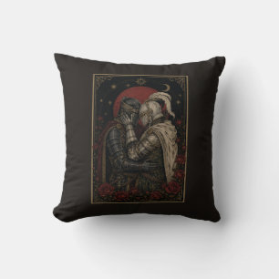 Dunkle Fantasy-Ritter-Liebhaber-Schlafzimmer-Wandd Kissen