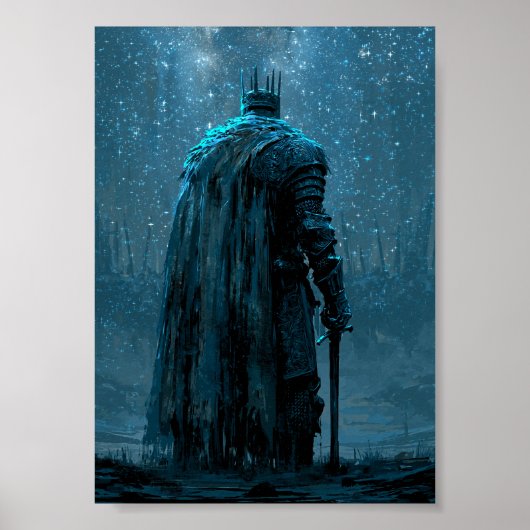 Dunkle Fantasy Roter Umhang Ritter Poster (Vorne)