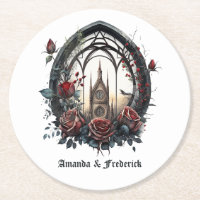 Dunkle Fantasy-Schlossfenster-Gotische Hochzeit